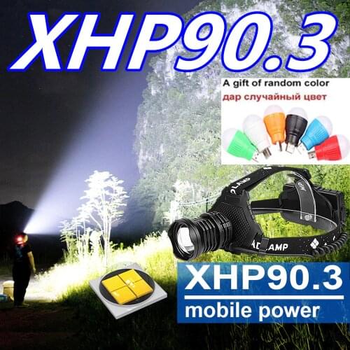 600000LM xhp90.3 high power led headlights usb 18650 rechargeable headlamp led head lamp light head flashlight torch xhp70