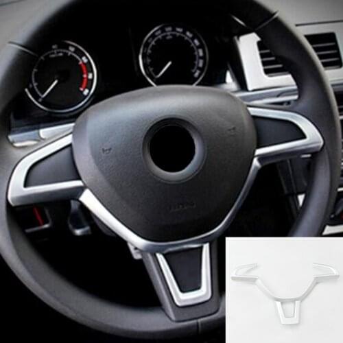 ABS Chrome For Skoda Octavia 2016 2017 2018 Car Steering Wheel Cover Trim Car Styling Auto Accessories