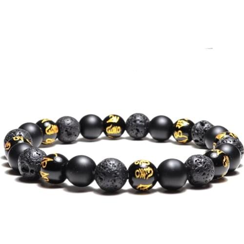 Natural Stone Beads Bracelets For Women Men Yoga Life Energy Bracelet Black Matte Strand Braslet Camping Cool Biker Hand Jewelry
