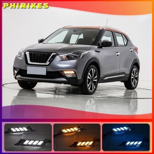DRL For Nissan Kicks 2017 2018 LED Car Daytime Running Light Waterproof Driving Fog Day Lamp With Turn Signal