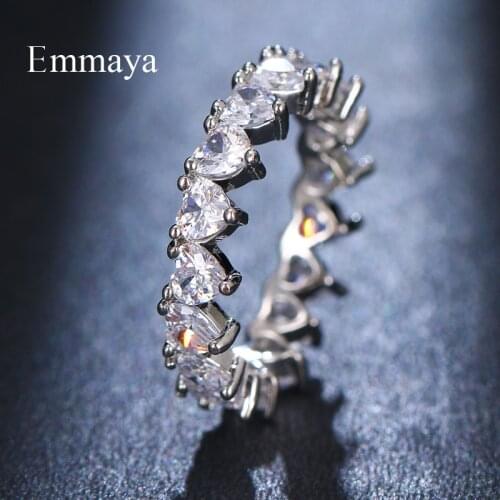 Emmaya New Arrival Round Appearance Ring With Heart Shape For Women Noble Ornament In Wedding Party Gorgeous Jewelry