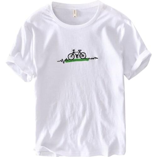 New arrival summer white t-shirt men fashion casual linen t shirts for men o neck comfortable tshirt mens tops chemise camisa