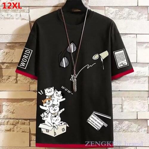 Summer New Style Plus Size Hip hop Extra Large Casual 8XL 9XL 10XL11XL 12XL 160 Bust Sleeve T-shirt graphic t shirts oversized