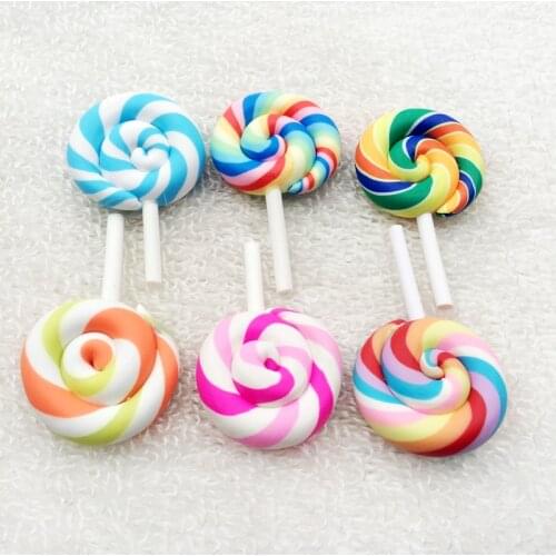 Hot-New soft pottery and colorful lollipop women childrens diy decorations and scrapbook/resin crafts-30pcs/lot-A47*5