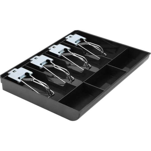 Cash Register Insert Tray Replacement Cashier Four Box with Metal Clip Cashier Box