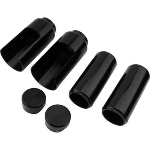 6Pcs Black Fork Boot Covers Tube Cap Kit For Softail Breakout FXBR FXBRS 18-21