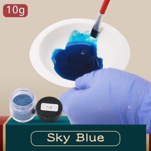 Fabric Dye Pigment Sky Blue 10g for Dye Clothes,Feather,Bamboo,eggs and Fix Faded Clothes Acrylic Paint