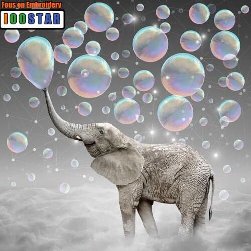 Colorful bubbles 5D DIY Full Square Round Diamond Painting animal Elephant Embroidery Cross Stitch Rhinestone Mosaic Home Decor