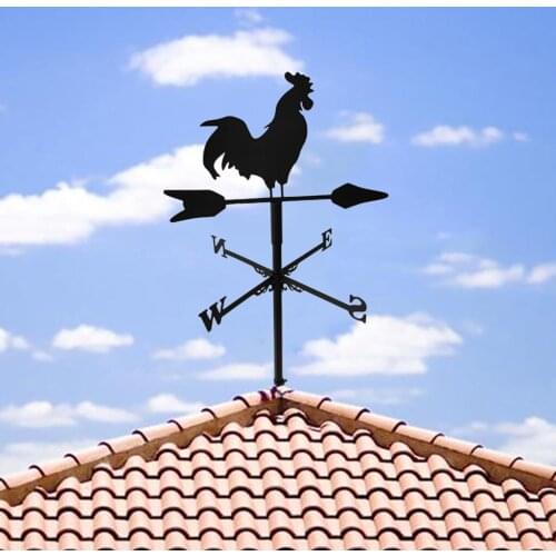 Metal Rooster Shape Weathervane Wind Direction Indicator Barn Ornament