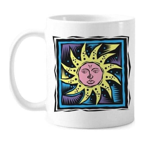 Myths Lgends Son God Mexicon Culture Element Engraving Classic Mug White Pottery Ceramic Cup Gift Milk Coffee With Handles