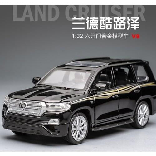 KIDAMI 1:32 Alloy Car Model Toyota Land Cruiser Diecast Metal Toy Car with Sound Light Diecasts & Toy Vehicles Kids Toys Car
