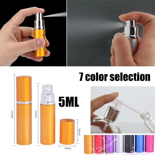 MUB 50pcs 5ml 10ml Mini Portable Travel Aluminum Refillable Perfume Bottle With Spray&Empty Cosmetic Containers With Atomizer