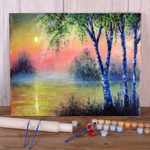 Natural Scenery Break Of Dawn Paint By Numbers Package Oil Paints 50*70 Painting On Canvas Decorative Paintings For Handicraft