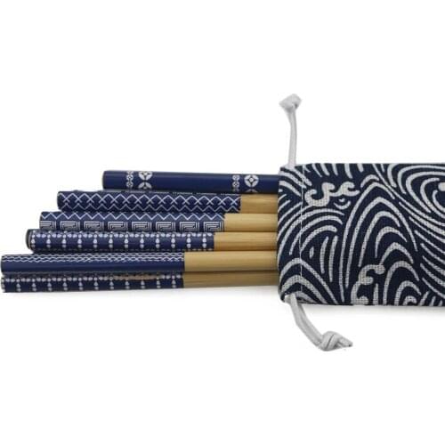 Wholesale 5Pairs/Bag Wooden Reusable Eco-friendly Non-Slip Anti-Scalding Chopsticks Set Chinese Sliver Dinnerware Tableware Sets