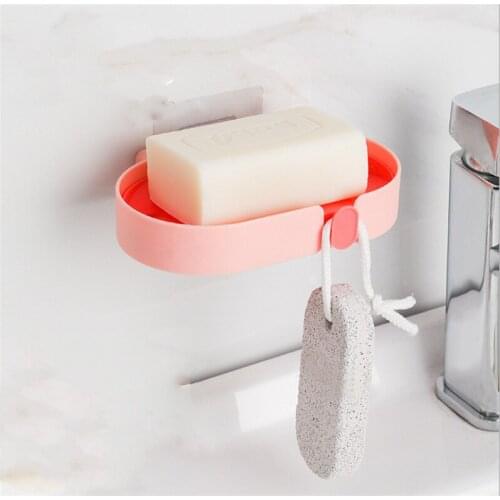 Soap Rack Soap Case Wall Mounted Draining Double Layer Soap Holder with Hook Bathroom Accessories Storage Rack