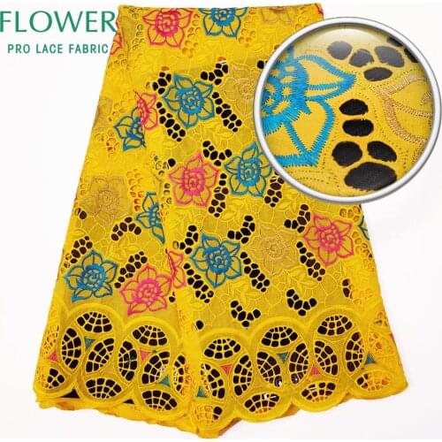 Nigerian Lace Fabric 2020 High Quality Swiss Voile In Switzerland Cotton African Dry Lace Fabric Gold Nigerian Lace Fabric