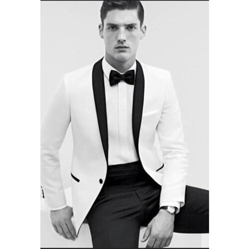 2019 New White Men Suit Sets Mens One button Blazers Suit Jacket+Pants+Tie Mens Dress Suits Elegant men blazers terno masculino