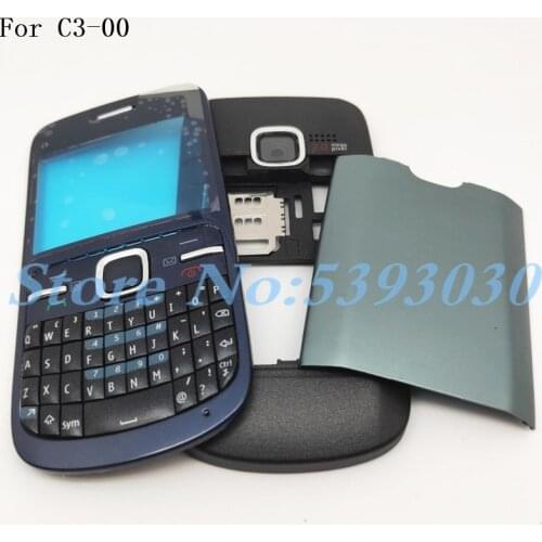 New Full Housing For Nokia C3 C3-00 Back Case Battery Cover Front+Middle Frame Keypad C3-00 Replacement Part