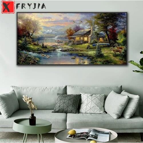 Full Square Diamond Painting Abstract art, rural landscape Mosaic Needlework Picture Of Diamond Embroidery Sale Home Decor