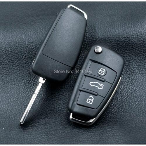 3 Button Folding Flip Remote Key For Audi A2 A3 A4 A6 A6L A8 Q7 Smart Key Case Cover Replacement With Logo Free Shipping