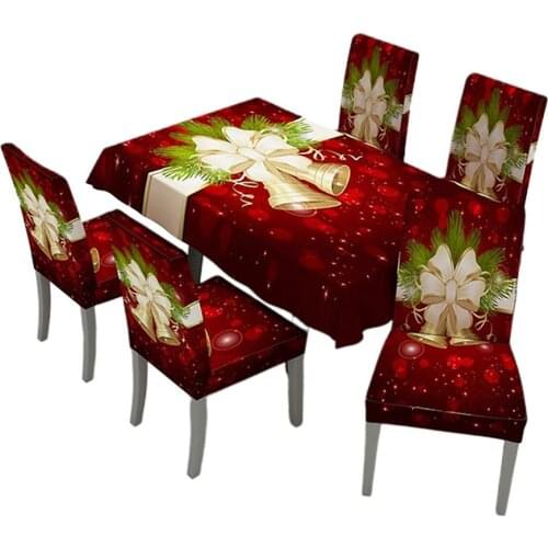 Christmas 3D Print Tablecloth Rectangular Picnic Dust Table Cover Elastic Chair Cover Christmas Banquet Party Cushion Protector