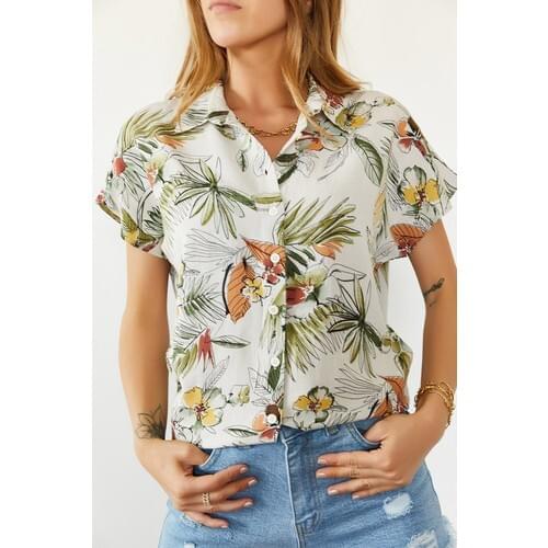 Xhan Multi Pattern Bat Sleeve Shirt Small