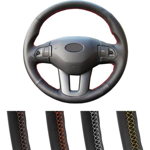 DIY Customized Car Steering Wheel Cover For Kia Sportage 3 2011-2014 Kia Ceed Cee'd 2010-2012 Auto Leather Steering Wrap
