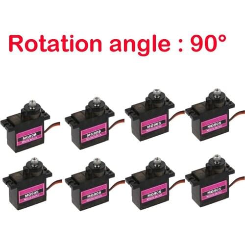 HIINST 8PCs MG90S Micro Metal Gear 9g Servo for RC Plane Helicopter Boat Car 4.8V- 6V Rotation 90 High-quality parts wholesale