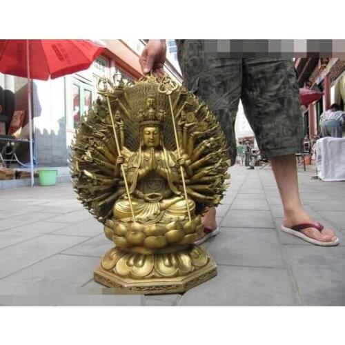 Tibet Brass refined 1000 Arm Hands Avalokitesvara Kwan-Yin Guan Yin Buddha