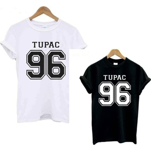 TUPAC Shirt 2pac Rapper Shirt TUPAC 96 Commemorative T-shirt Letter Print Women Men T shirts Hipsters Tops