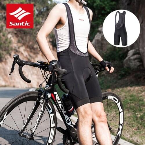 Santic Bike High Elastic 4D Coolmax Bicycle Men Cycling Bib Shorts Breathable Mesh Padded Road Racing Cycling Shorts