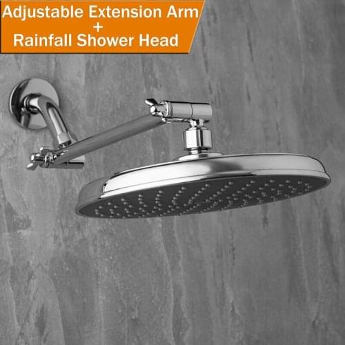 High Quality Nine-inch electroplated finished top spray shower with adjustable shower arm