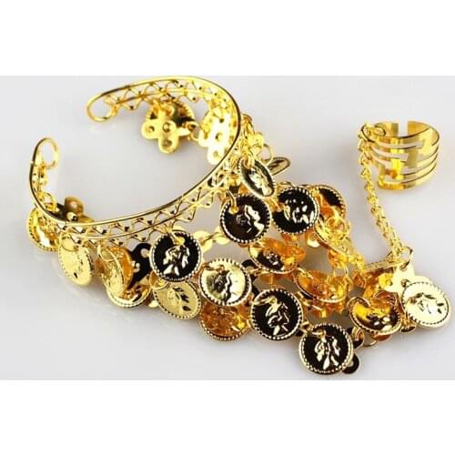 Dance Wear Bollywood Jewelry for Dance Bracelets Jewelry Set Indian Accessories (2 pieces for two hands use)
