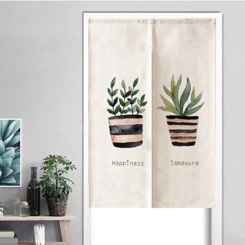 Nordic Green Plants Doorway Curtain Living Room Decorative Curtain Bedroom Partition Half Curtain Kitchen Curtain Noren