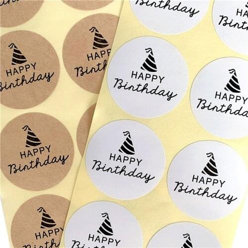 100pcs/lot 3.5cm Round Happy Birthday Scrapbooking Paper Labels Seal Sticker Sticker Sheet DIY Gift Pegatinas