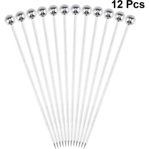 12/10/20PCS Stainless Steel Cocktail Picks Fruit Sticks Toothpicks Cocktail Fruit Sign Kitchen And Dining Supplies For Party Bar
