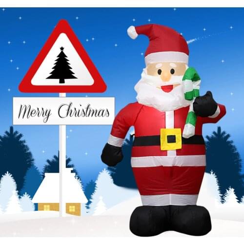 120cm Giant Santa Claus with Crutch Inflatable Toys Christmas Props Decor