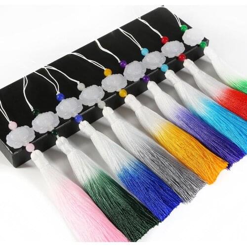 2Pcs Vintage Gradient Polyester Silk Tassels Fringe For Clothes Sewing Curtains Accessories DIY Home Wedding Decoration