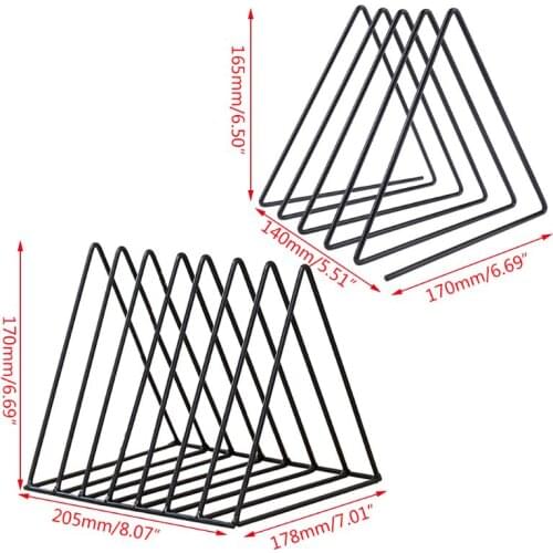 2021 New Iron LP Record Rack Triangle Book Magzine Holder Desk Record Storage Organizer