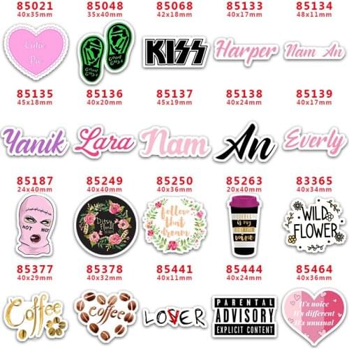 30pcs/Lot Word Language Printed Planar Resin for Hair Bows PR85021