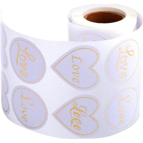 300pcs Heart Bronzing LOVE gift seal label 4 fonts Adhesive Kraft Seal Sticker for Baking Stickers DIY work stationery stickers