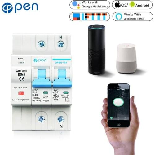Smart Life 2P 40A Remote Control Wifi Circuit Breaker /Smart Switch overload ,short circuit protection for Smart home
