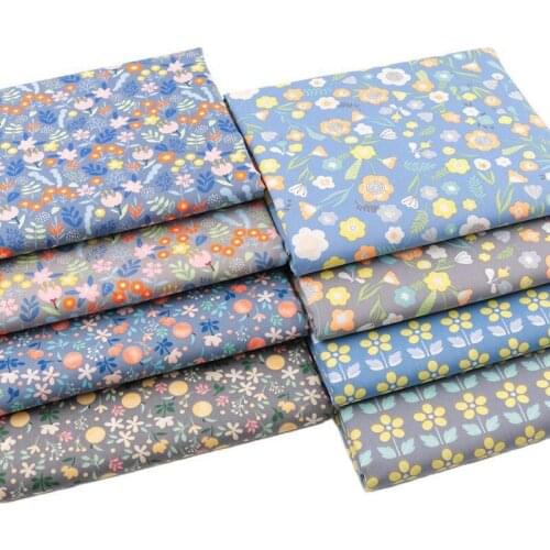 Colorful Florals Twill Cotton Fabric for Dress Sewing,Blankets Bed Sheet Cushion Clothes DIY Cloth, Fabric By Meter