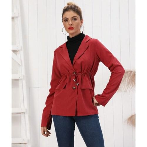 Neatie kiddie Red Slim Fashion Women Blazer OL Single Breasted Suit Female Clothes
