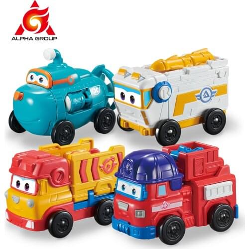 Super Wings 4 Mini Team Vehicles Action Figures Robot Transforming Bots Transformation Toys Rover Sparky Remi Willy For Kid Gift