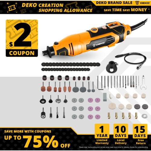 DEKO DKRT02 220V Electric Drill Variable Speed Mini Grinder Rotary Tool Kit Cutting Polishing Drilling with dremel Accessories