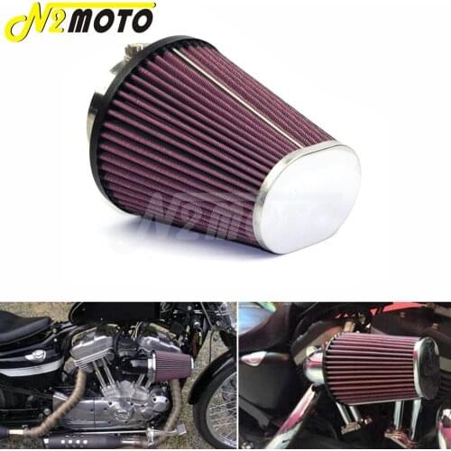 For Harley Softail Road King FLHR 2008-2016 Red High Flow Air Filter Element Oval Tapered RC-3680 Air Cleaner Intake Replacement