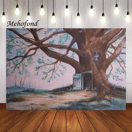 Mehofond Photography Background Fairy Forest Tree House Kids Children Newborn Baby Birthday Party Portrait Backdrop Photo Studio