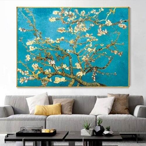 Almond Blossom By Van Gogh Flowers Canvas Paintings Impressionist Wall Art Posters and Prints Canvas Picture for Living Room