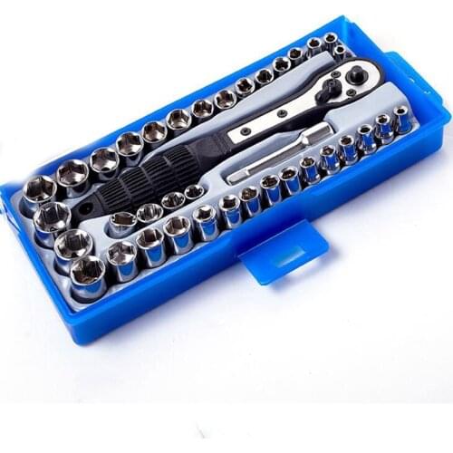 Ratchet wrench 38 pcs/ sets of ratchet 1/4,3/8 socket wrench spanner combination tool repair machine repair auto repair kit